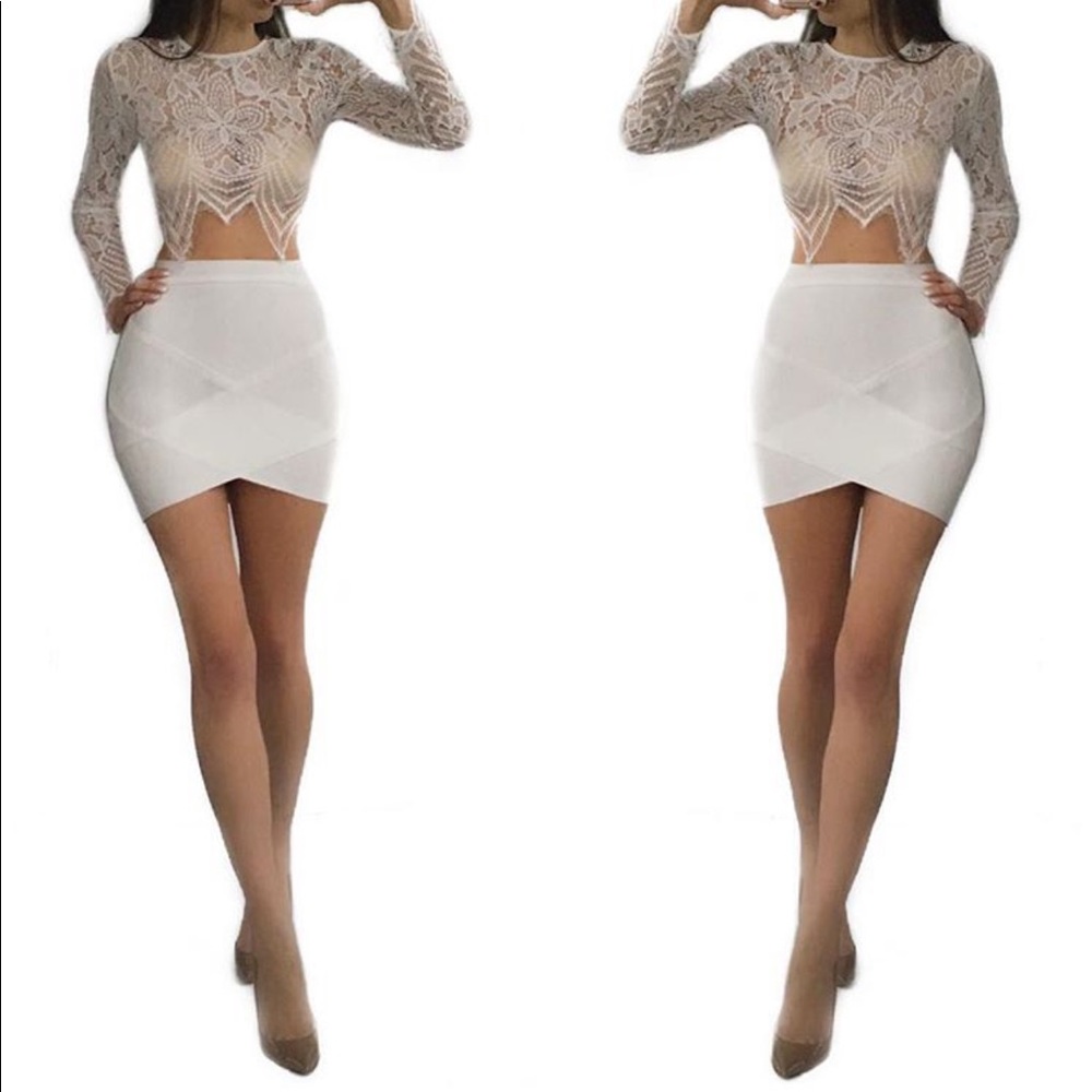 White Bandage Mini Skirt XS